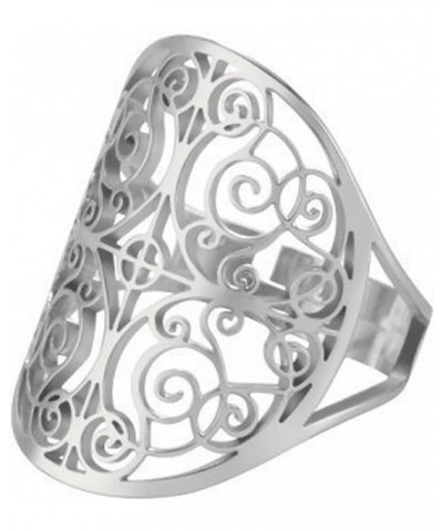 Filigree Boho Ring Womens Silver Stainless Steel Victorian Style Bohemian Band Sizes 7-9 9 $11.59 Rings