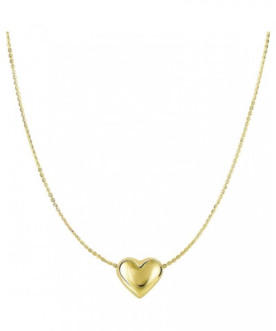 14k Yellow Gold Sliding Puffed Heart Pendant Necklace, 18 $108.81 Necklaces