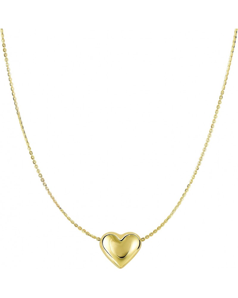 14k Yellow Gold Sliding Puffed Heart Pendant Necklace, 18 $108.81 Necklaces