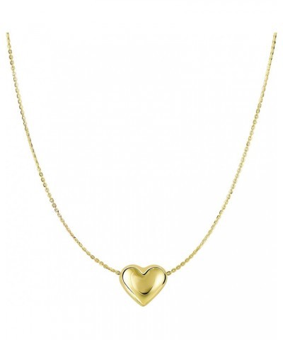 14k Yellow Gold Sliding Puffed Heart Pendant Necklace, 18 $108.81 Necklaces