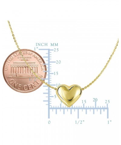 14k Yellow Gold Sliding Puffed Heart Pendant Necklace, 18 $108.81 Necklaces