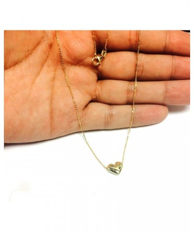 14k Yellow Gold Sliding Puffed Heart Pendant Necklace, 18 $108.81 Necklaces