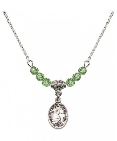 August Birth Month Bead Necklace with Catholic Patron Saint Petite Charm, 18 Inch Saint Jeanne Chezard de Matel $33.24 Necklaces