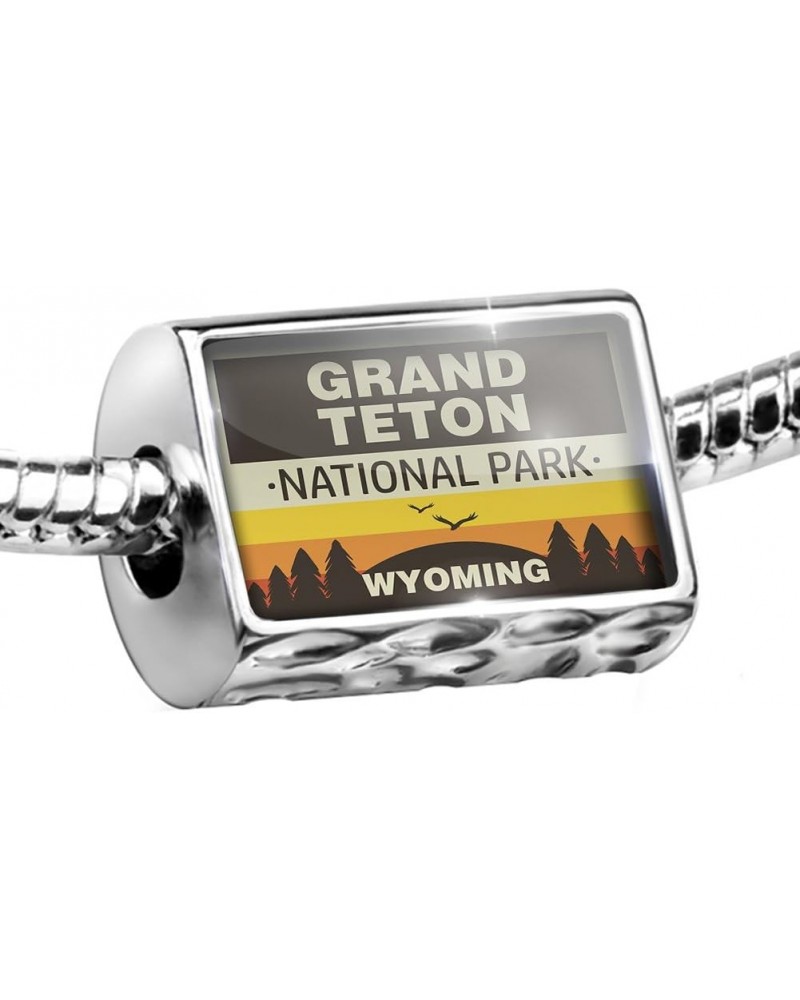 Bead National Park Grand Teton Charm Fits All European Bracelets $10.51 Bracelets