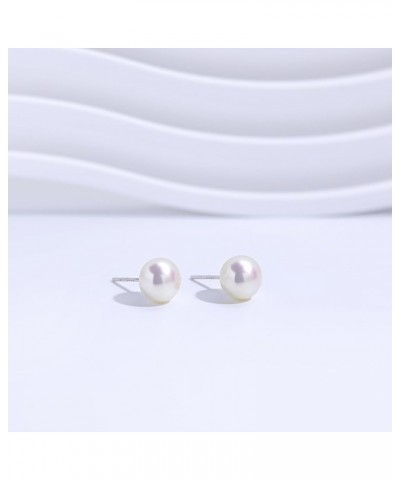 S925 Sterling Silver Half-Round Button Shape Freshwater Pearl Stud Earring | 14k Gold Palted | Jewelry 7-8mm AAAAA $9.15 Earr...