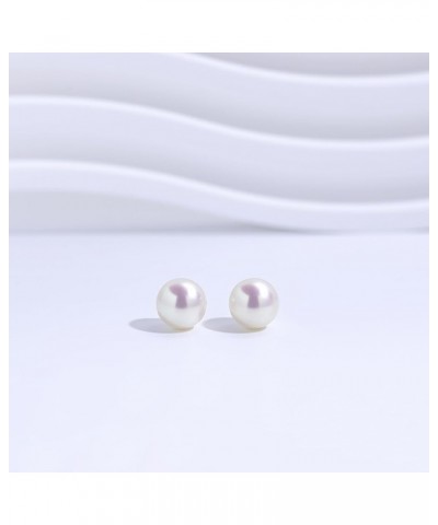 S925 Sterling Silver Half-Round Button Shape Freshwater Pearl Stud Earring | 14k Gold Palted | Jewelry 7-8mm AAAAA $9.15 Earr...