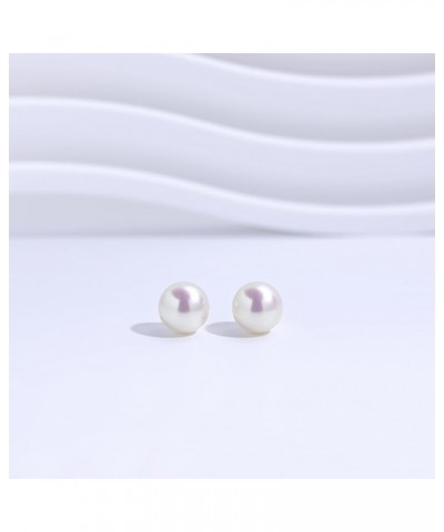 S925 Sterling Silver Half-Round Button Shape Freshwater Pearl Stud Earring | 14k Gold Palted | Jewelry 7-8mm AAAAA $9.15 Earr...