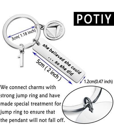 Sobriety Keychain Sober 1 2 5 Years Alcoholics Keychain She Believed Sobriety Gifts AA Recovery Gifts 1 Year $9.80 Bracelets