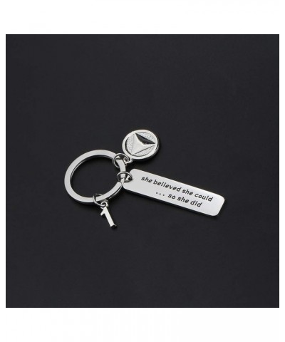 Sobriety Keychain Sober 1 2 5 Years Alcoholics Keychain She Believed Sobriety Gifts AA Recovery Gifts 1 Year $9.80 Bracelets