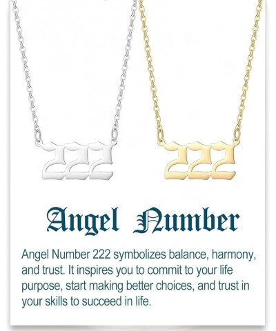 2pcs Pack Angel Number Necklace For Women, Gold Silver 000 111 1111 222 333 444 555 666 777 888 999 Angel Numbers Necklace Fo...