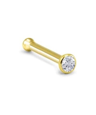 18k Yellow Gold 1.5mm, 2mm, 2.5mm, or 3mm Bezel CZ 22G 20G 18G Bone-3.0mm CZ-20G $18.49 Body Jewelry