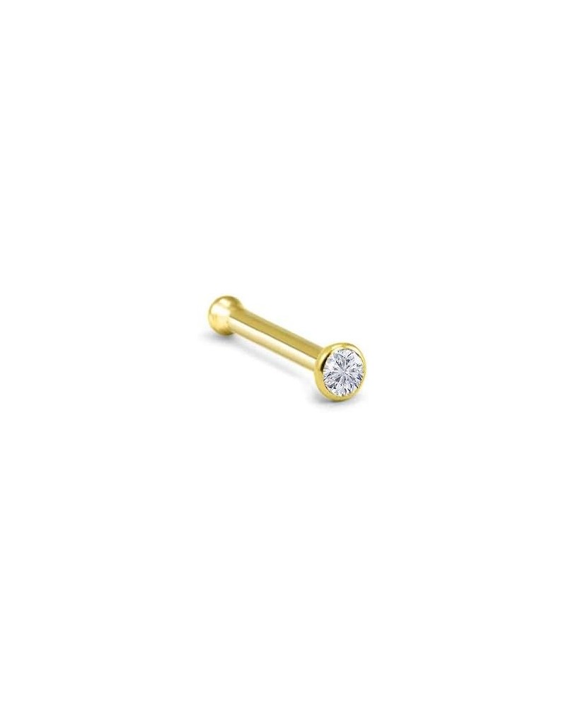 18k Yellow Gold 1.5mm, 2mm, 2.5mm, or 3mm Bezel CZ 22G 20G 18G Bone-3.0mm CZ-20G $18.49 Body Jewelry