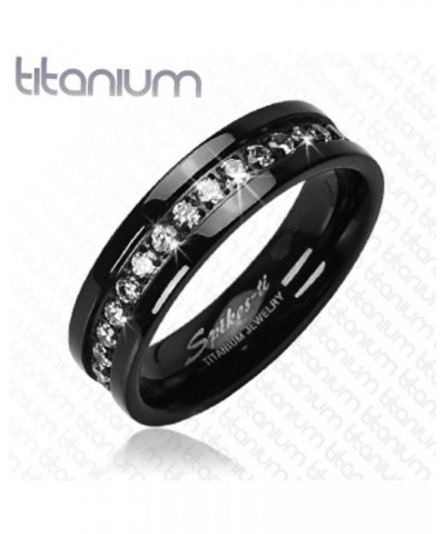 His and Her 3 Piece Black Stainless Steel and Titanium Wedding Engagement Ring Band Set Size Women's 05 Men's 06 $21.03 Sets