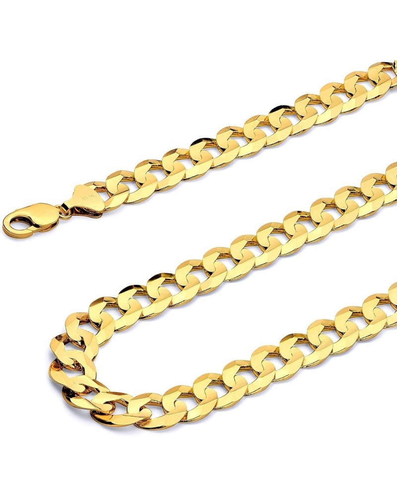 14K Solid Gold Cuban Link Curb Chains (Select Options) 8.5 Inches Yellow Gold $1.00 Necklaces