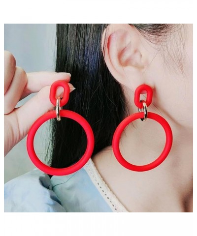 Acrylic Large Hoop Earrings, Retro Fashion Big Hoop Earring Acrylic Lightweight Statement Ear Jewelry Earring For Women White...