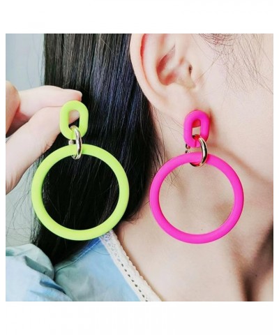 Acrylic Large Hoop Earrings, Retro Fashion Big Hoop Earring Acrylic Lightweight Statement Ear Jewelry Earring For Women White...