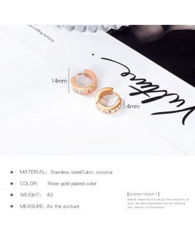 1-3 Pairs Rose Gold Plated Stainless Steel Small Hoop Earrings for Women Huggie Ear Piercing,13MM Style 1 $10.34 Earrings