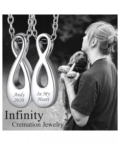 Cremation Urn Necklace for Ashes for Men Women Stainless Steel Memorial Jewelry with Delicate Packaging 01. Infinity-Silver(C...