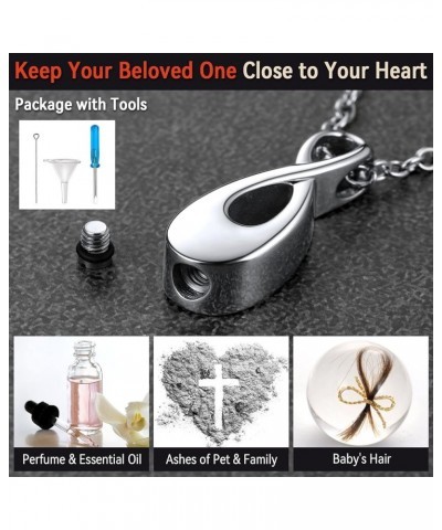 Cremation Urn Necklace for Ashes for Men Women Stainless Steel Memorial Jewelry with Delicate Packaging 01. Infinity-Silver(C...