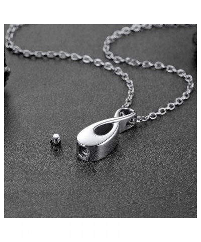 Cremation Urn Necklace for Ashes for Men Women Stainless Steel Memorial Jewelry with Delicate Packaging 01. Infinity-Silver(C...