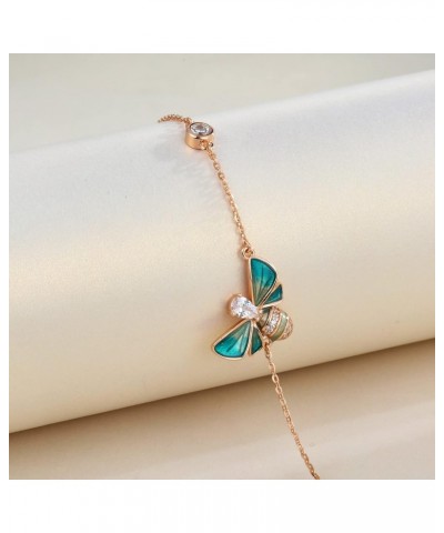 Dainty Rose Gold Bracelets for Women 925 Sterling Silver Bracelet with Bee Pendant Cubic Zirconia Fashion Jewelry Gift for Wo...