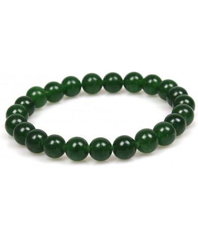 Featured Men Women 8mm Beads Bracelet Elastic Natural Stone Yoga Bracelet Bangle 6.7 Dark Green Jade $6.00 Bracelets