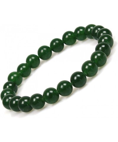 Featured Men Women 8mm Beads Bracelet Elastic Natural Stone Yoga Bracelet Bangle 6.7 Dark Green Jade $6.00 Bracelets