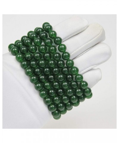 Featured Men Women 8mm Beads Bracelet Elastic Natural Stone Yoga Bracelet Bangle 6.7 Dark Green Jade $6.00 Bracelets