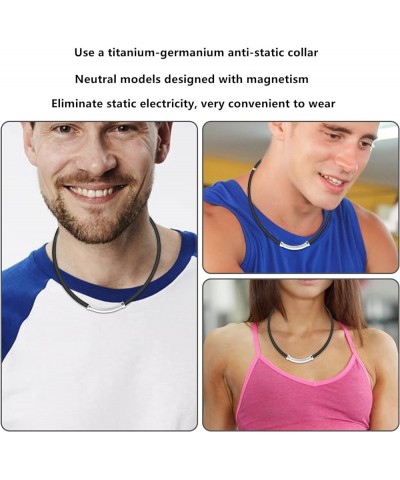 Necklace Fashion Stainless Steel Pendant Necklace Static Elimination Necklace Magnetic Titanium Germanium Silicone Unisex Nec...