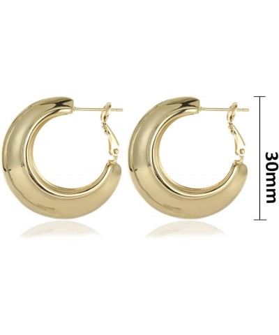 14k Gold Plated Hoop Earrings for Women,Hypoallergenic Gold Hoops Earrings for Girls Yulovee. CHUNKY 30MM $9.59 Earrings