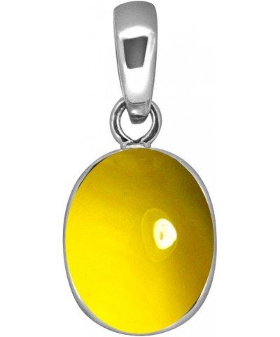 Choose Your Color Real 5 Carat Oval Shape Gemstones Simple 925 Silver Pendant Handmade Locket citrine-cabochon-natural $15.00...