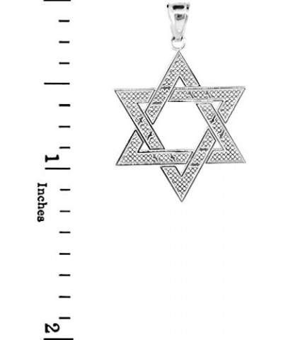 Fine 14k White Gold Reversible Jewish Star of David Necklace Pendant, 1.25 $72.59 Necklaces