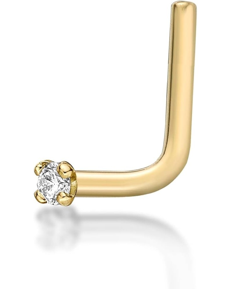 18 Gauge 0.01 to 0.07 Carat Diamond Nose Ring in 14k White or Yellow Gold Unisex Stud Nose Ring 1.3mm, 1.7mm, 2.4mm, 2.7mm Hy...