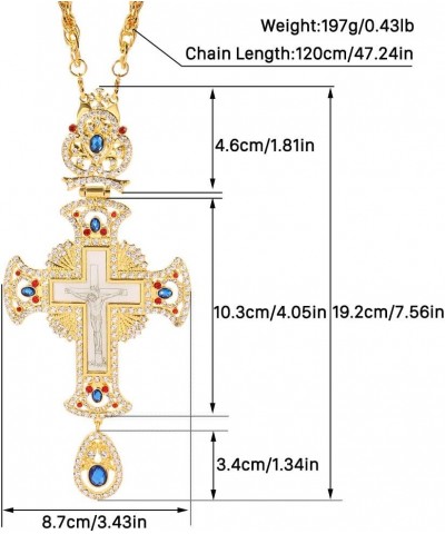 Religious Jesus Crucifix Jeweled Necklace - 18k Gold Plated Jeweled Virgin Mary Pectoral Cross Necklace Zircons Crystals Chri...