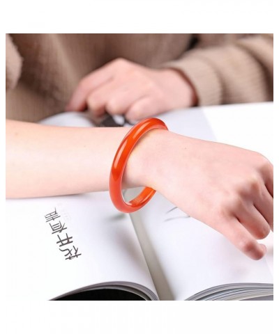 Jade Bangle Bracelet for Women Girls Classcial Retro Chinese Style Natural Green Agate Bangle Red Small Size (57-59mm)) $14.9...