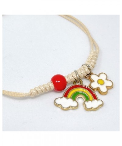 Friendship Beaded Enamel Charm Bracelet Rainbow $8.47 Bracelets