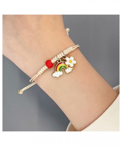 Friendship Beaded Enamel Charm Bracelet Rainbow $8.47 Bracelets