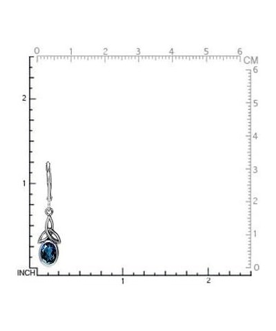 925 Sterling Silver Triquetra Celtic Knot Leverback Dangle Earrings Genuine London Blue Topaz white gold plated $12.50 Earrings