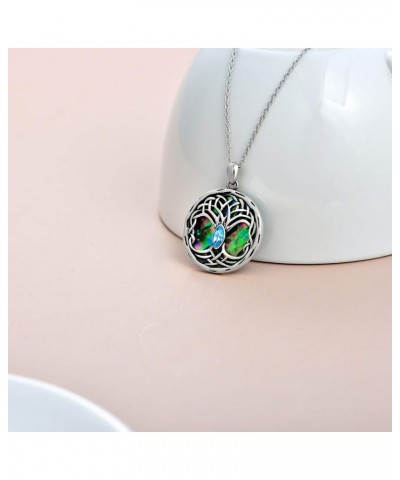 Sterling Silver Celtic Tree of Life Necklace, Celtic Jewelry Gifts for Women Her Mom Wife Simulated Aquamarine $14.24 Necklaces