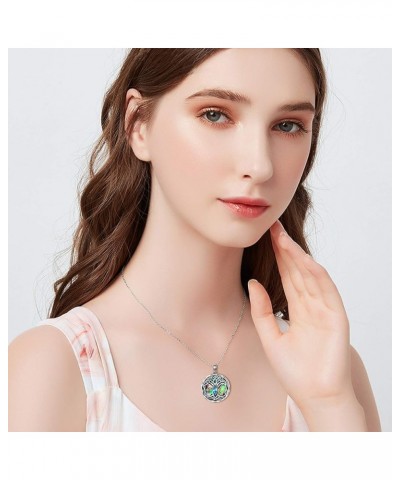 Sterling Silver Celtic Tree of Life Necklace, Celtic Jewelry Gifts for Women Her Mom Wife Simulated Aquamarine $14.24 Necklaces