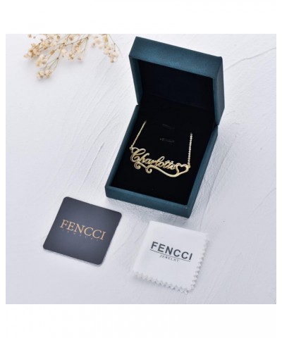 10K/14K/18K Solid Gold Personalized Name Necklace for Women Custom Name Nameplate Jewelry for Birthday Gifts Heart Name $99.0...