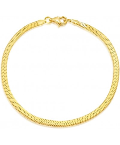 14K Yellow Gold 6-13 Inch 1.2mm-3.2mm Chain Bracelet Anklet for Women, Cuban Link Curb/Rope/Paper Clip/Round Snake/Herringbon...