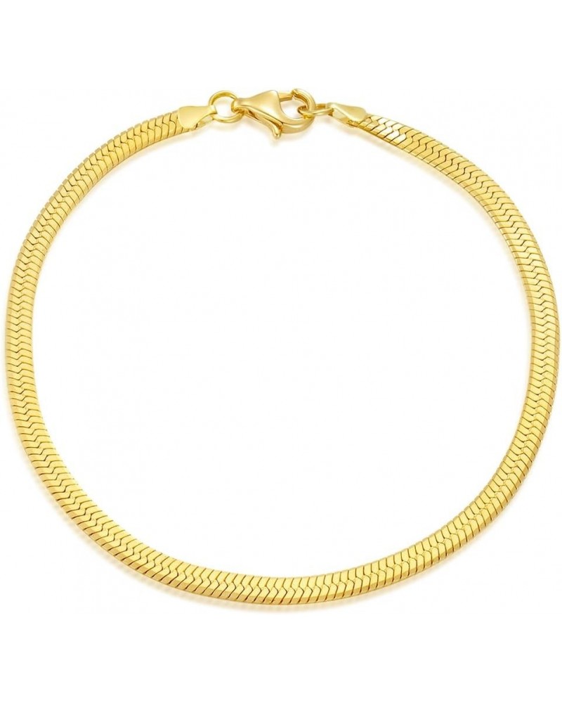 14K Yellow Gold 6-13 Inch 1.2mm-3.2mm Chain Bracelet Anklet for Women, Cuban Link Curb/Rope/Paper Clip/Round Snake/Herringbon...