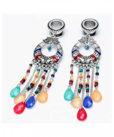 6mm25mm Surgical Steel Multicolor Beads Tassel Dangle Ear Gauges Piercing Flesh Tunnels Plugs Statement Earrings 7/8"-22mm $9...