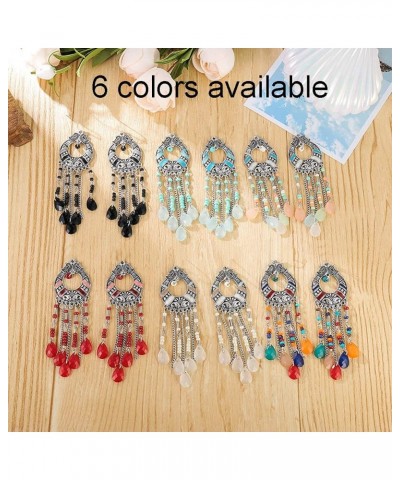 6mm25mm Surgical Steel Multicolor Beads Tassel Dangle Ear Gauges Piercing Flesh Tunnels Plugs Statement Earrings 7/8"-22mm $9...