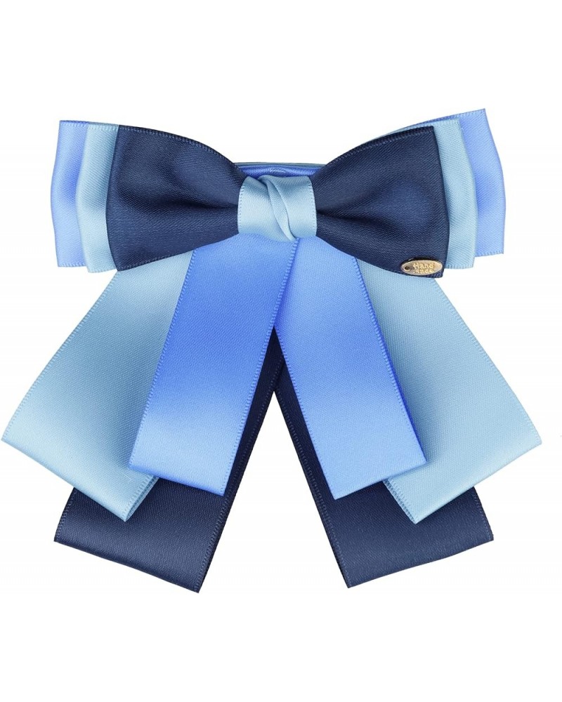 Women's Pre-tied Bowknot Bow Tie Elegant Rib Bow Brooch Light Blue $8.61 Brooches & Pins