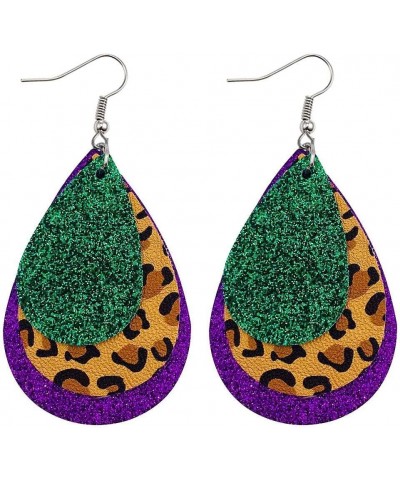 Mardi Gras Carnival Earrings Leaf Shape Leather Dangle Earrings/Leopard/Shiny Glitter/Costume Accessories Jewelry Gifts 5 $4....