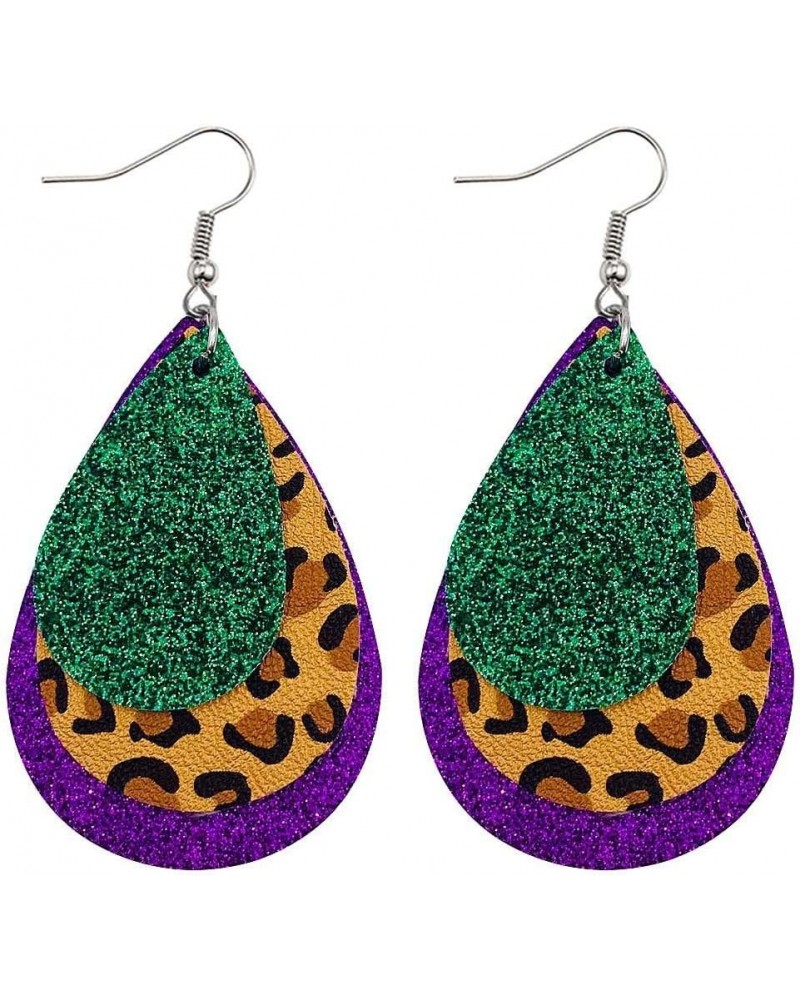 Mardi Gras Carnival Earrings Leaf Shape Leather Dangle Earrings/Leopard/Shiny Glitter/Costume Accessories Jewelry Gifts 5 $4....