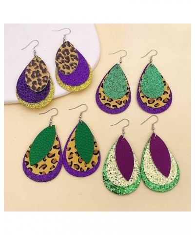 Mardi Gras Carnival Earrings Leaf Shape Leather Dangle Earrings/Leopard/Shiny Glitter/Costume Accessories Jewelry Gifts 5 $4....