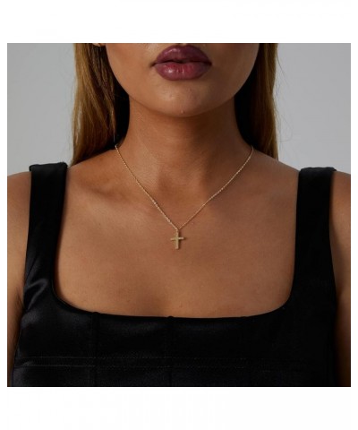 Cross Necklace for Women 14K Gold Plated Sideways Cross Necklace Set Dainty Simple Silver Cross Choker Trendy Cute Layered Go...